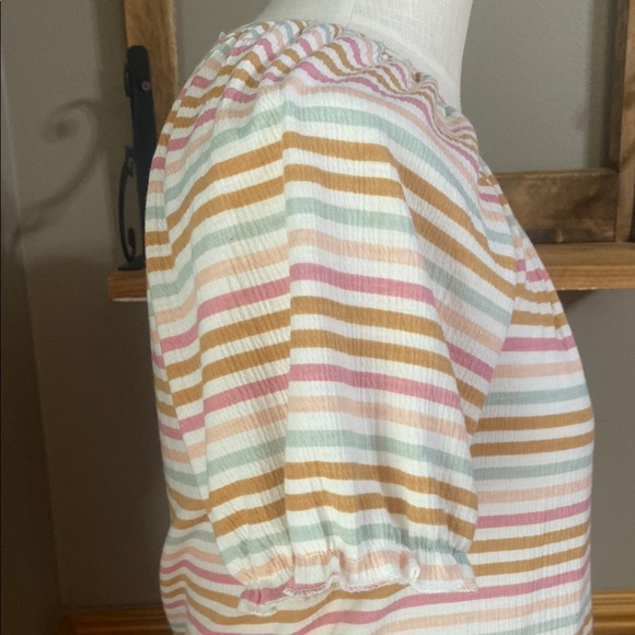 LC Lauren Conrad scoop neck Striped Multicolor short sleeve Top size small - Picture 3 of 6